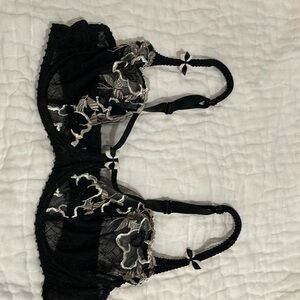 Aubade black and cream floral bra (34C)
